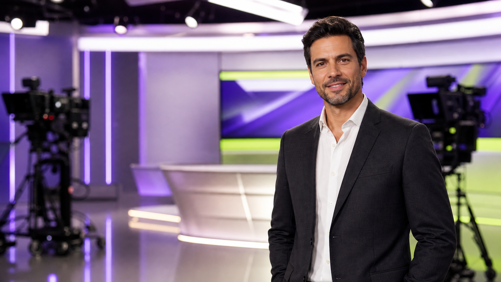 Apresentador no estúdio da Fox TV Online